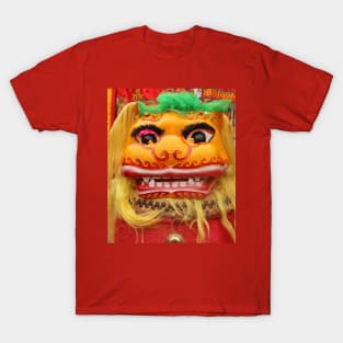 Golden red Chinese Dragon mask closeup T-Shirt